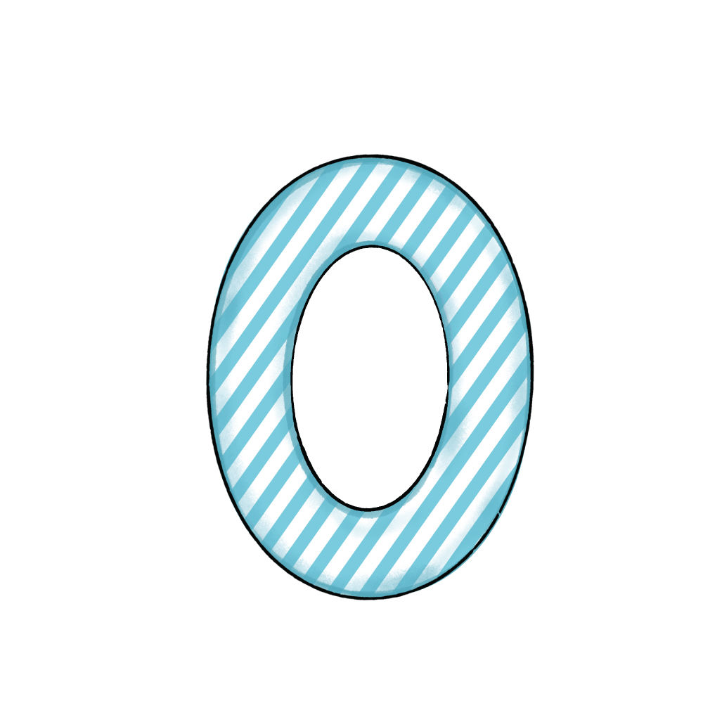 Lettera O Blue Stripe