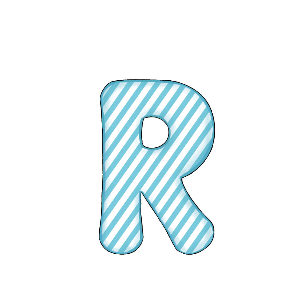 Lettera R Blue Stripe