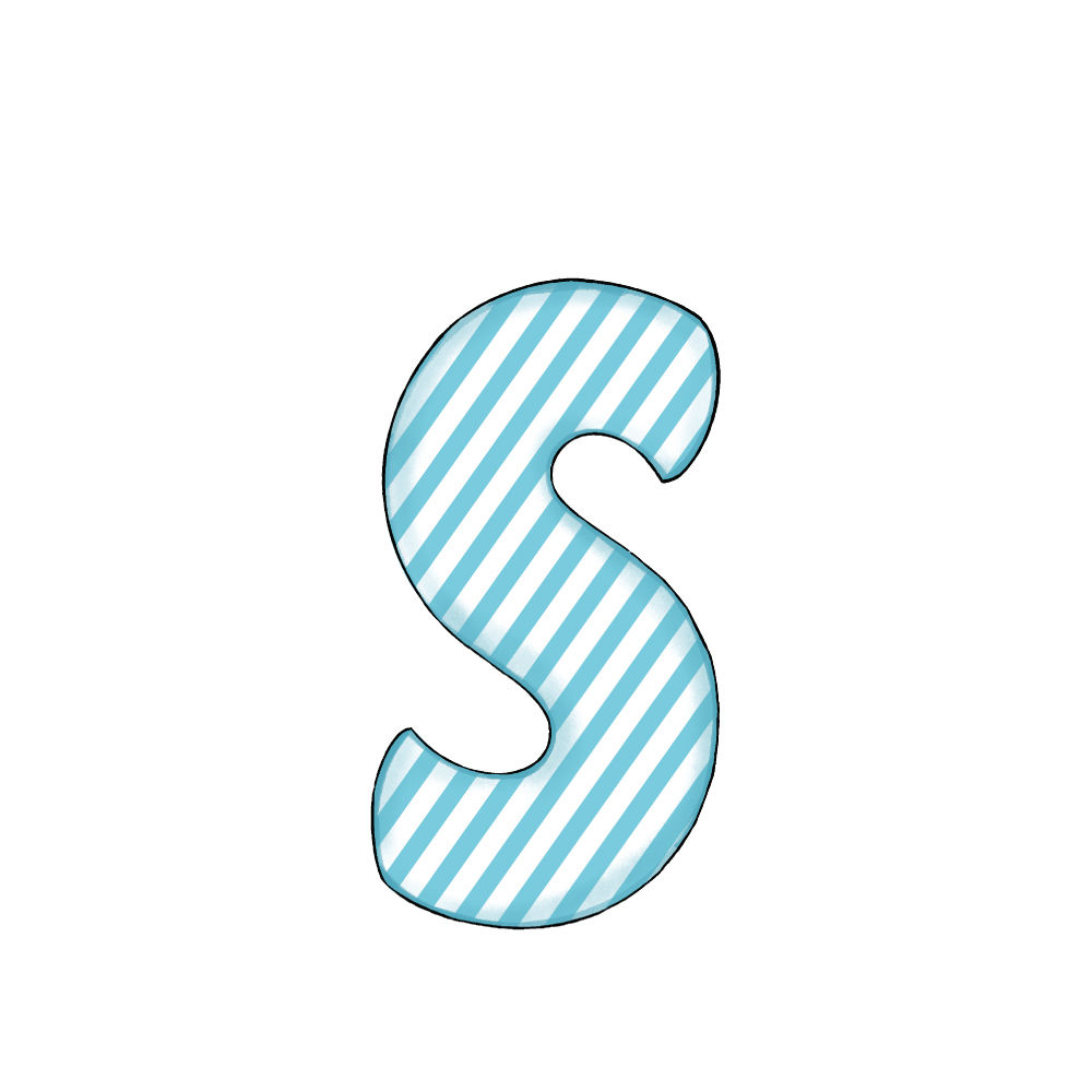Lettera S Blue Stripe
