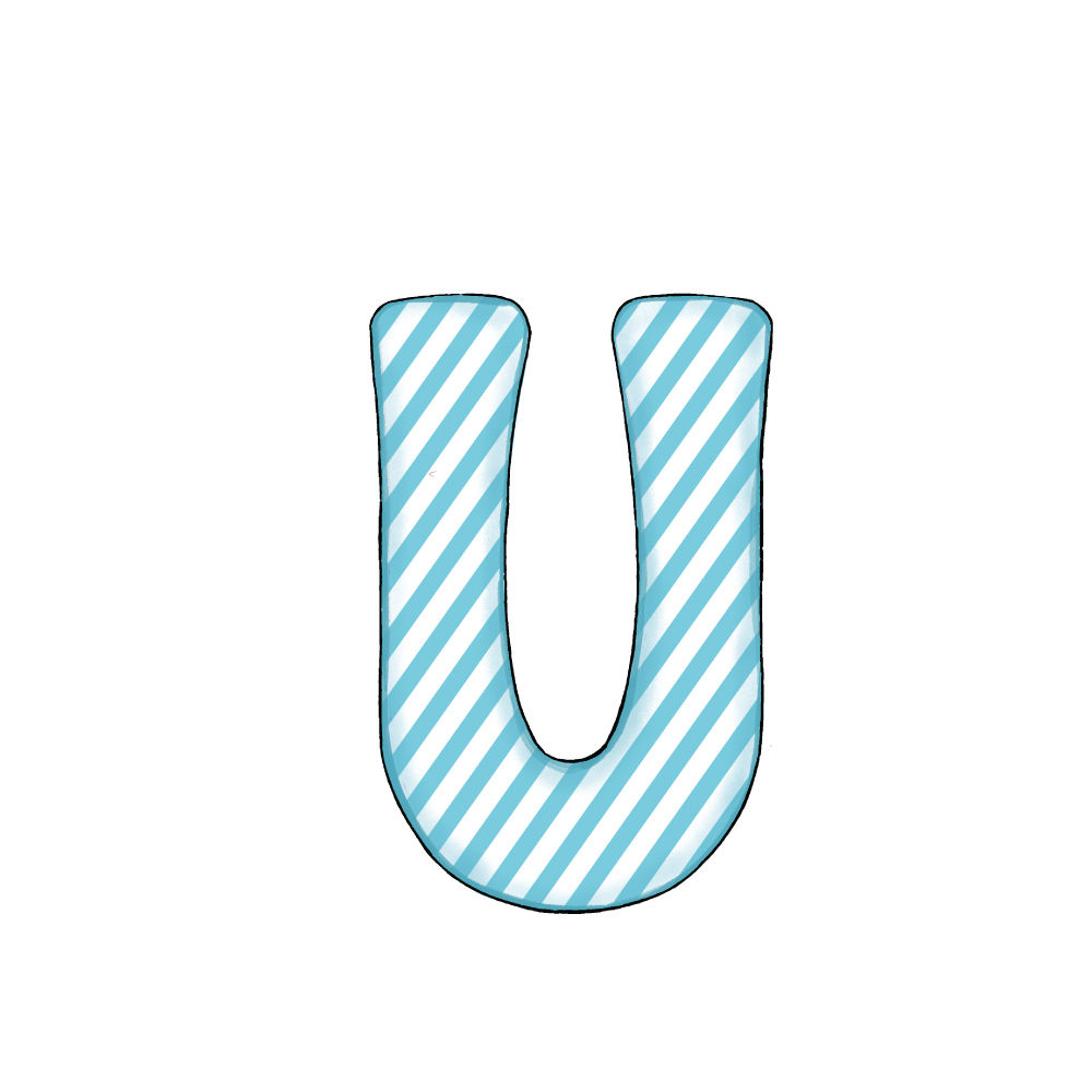 Lettera U Blue Stripe