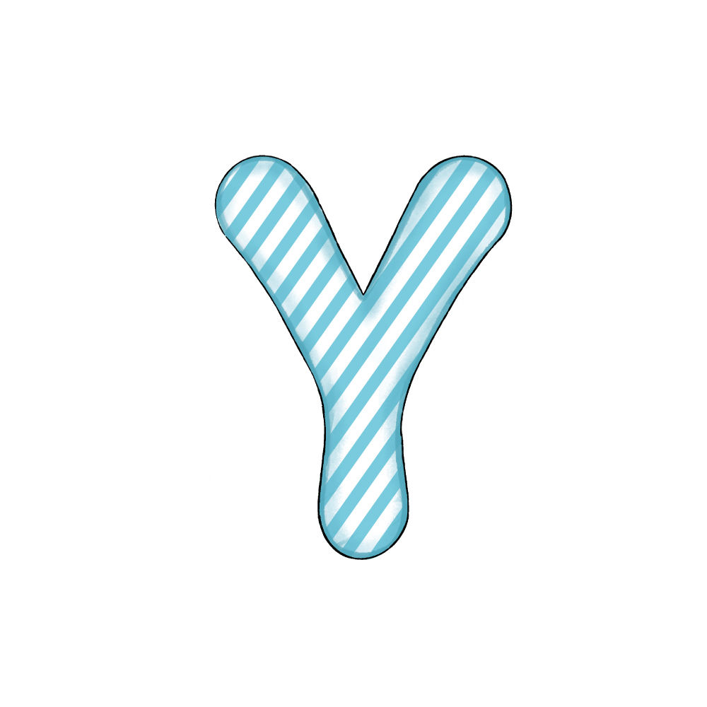 Lettera Y Blue Stripe