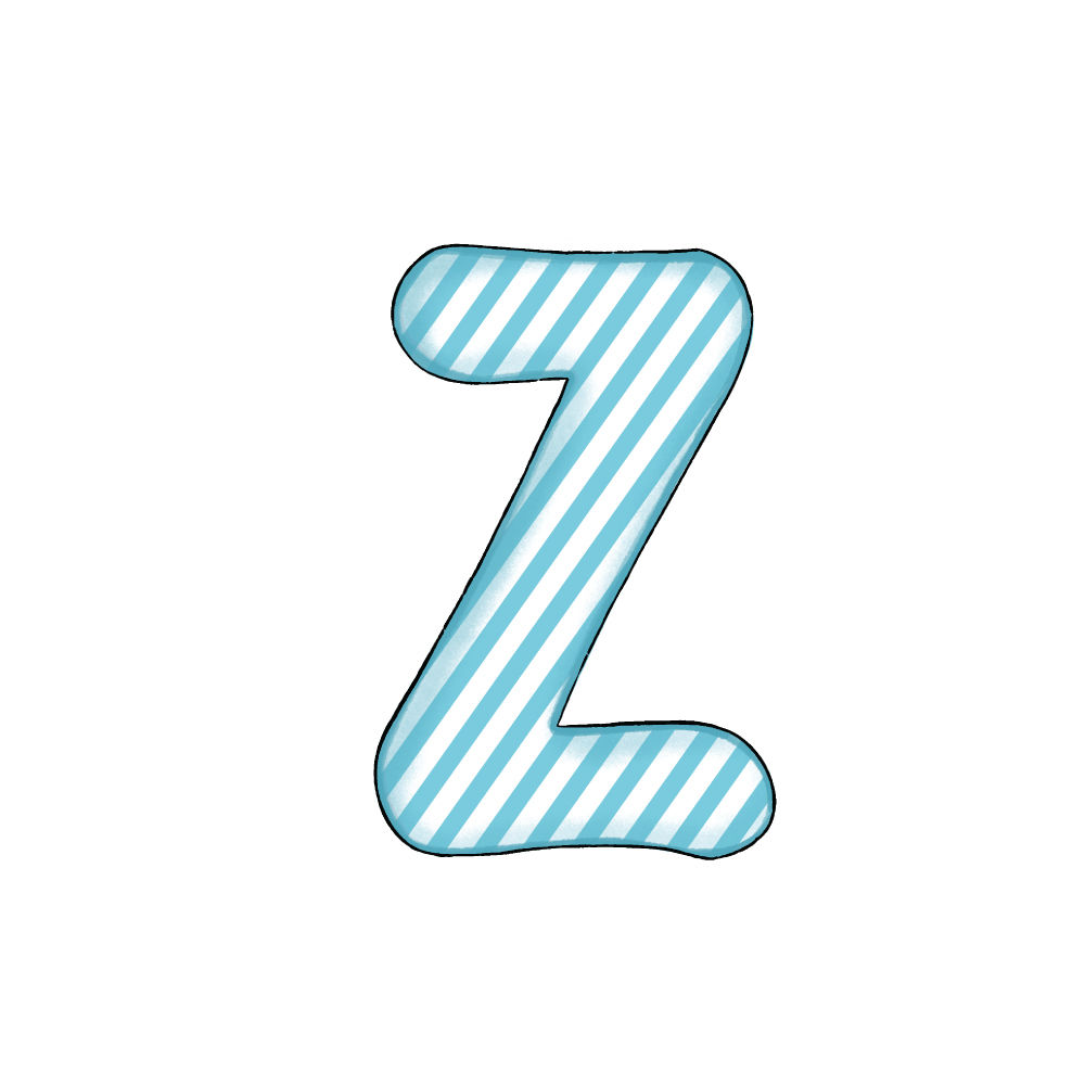 Lettera Z Blue Stripe