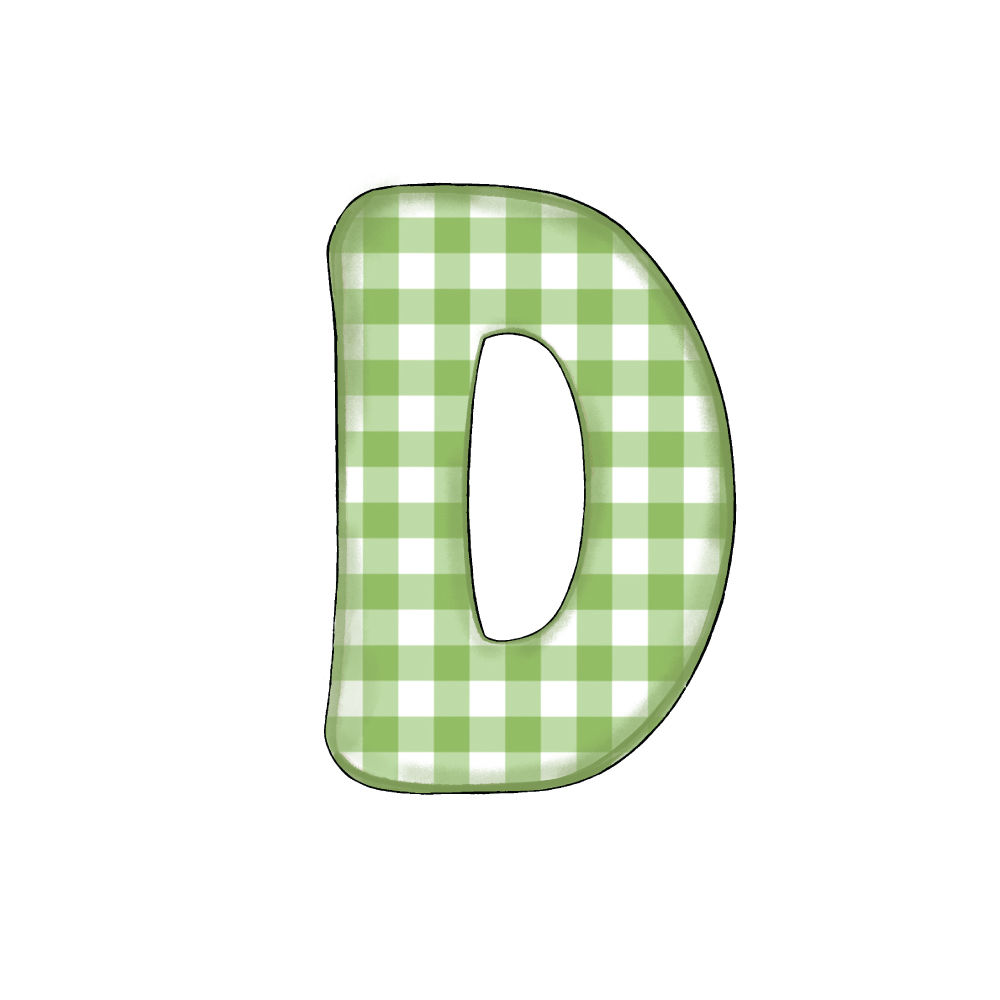 Lettera D Green Check