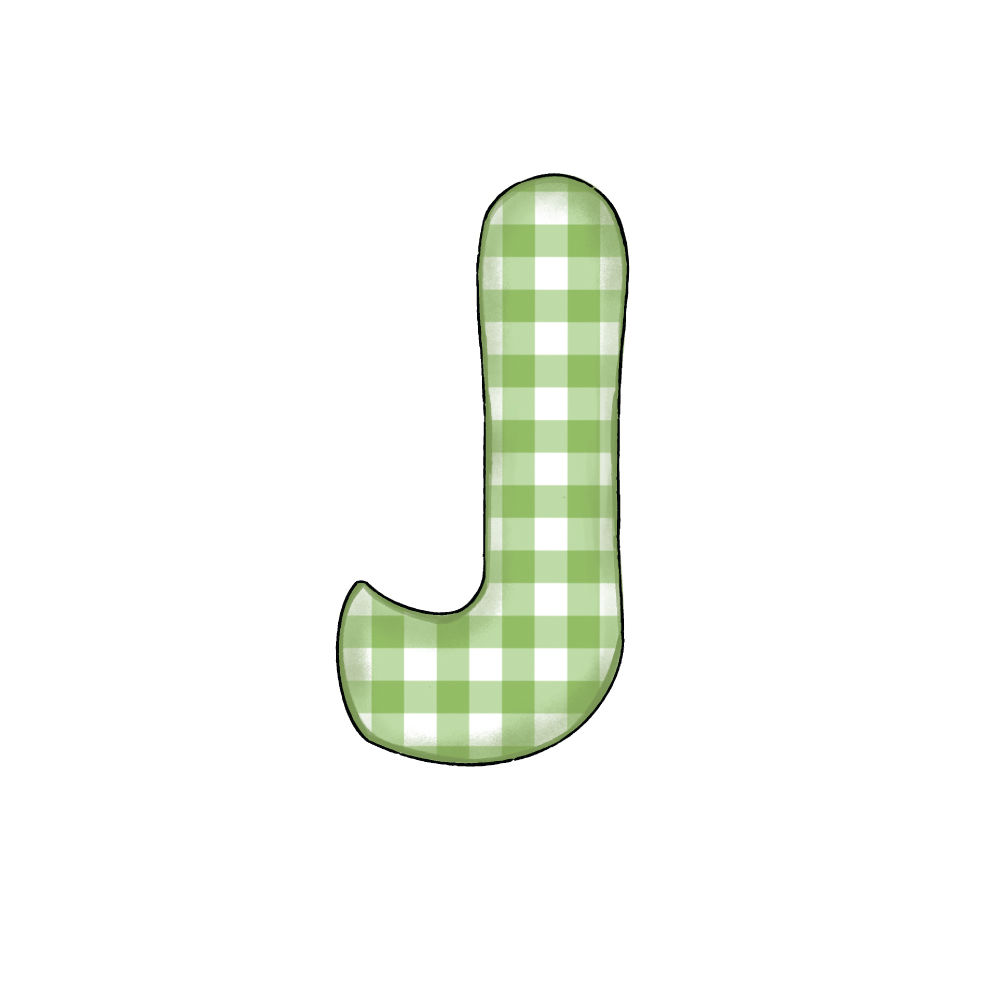 Lettera J Green Check