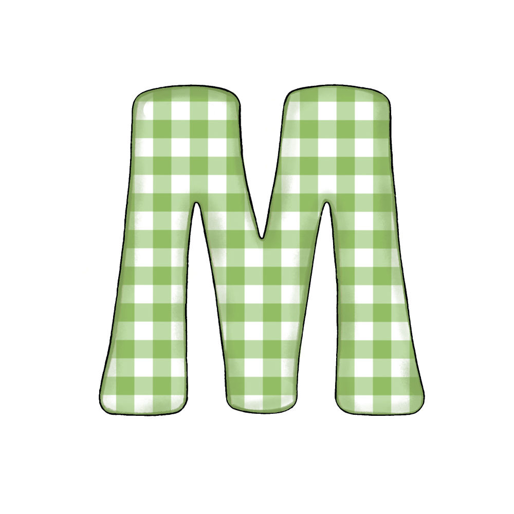 Lettera M Green Check