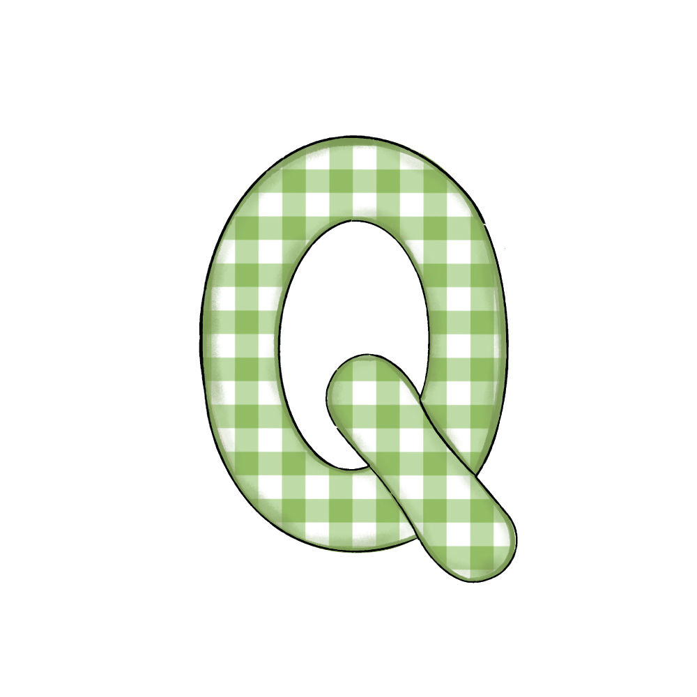 Lettera Q Green Check