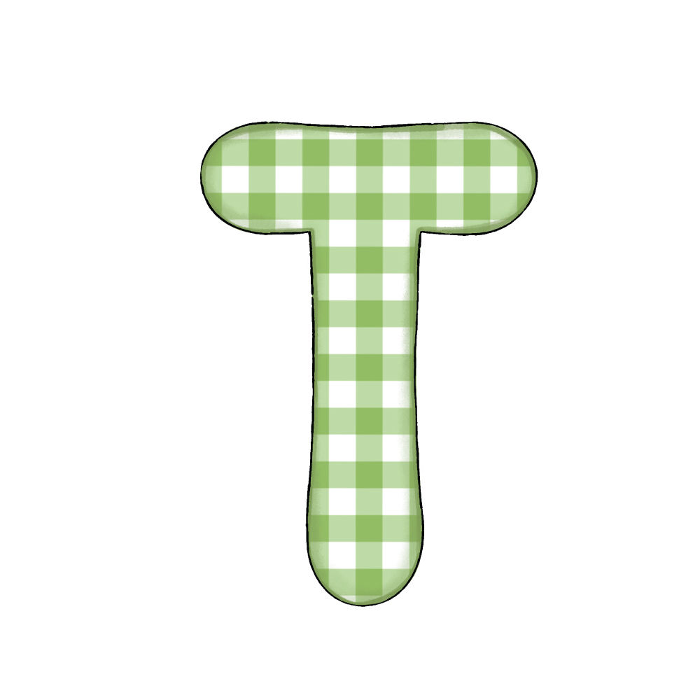 Lettera T Green Check