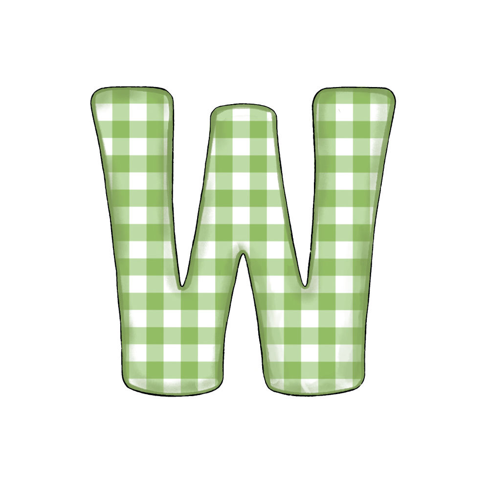 Lettera W Green Check