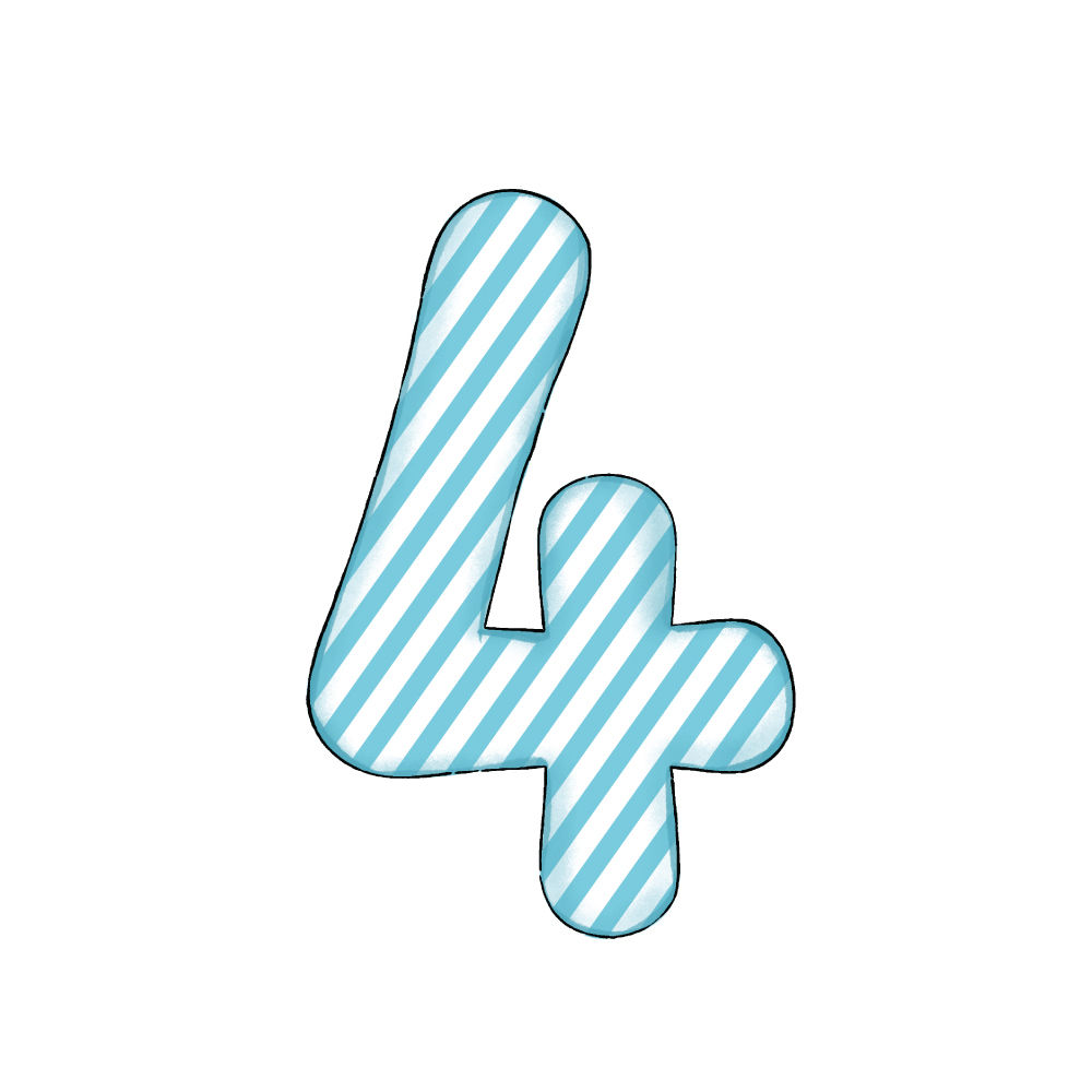 Numero 4 Blue Stripe