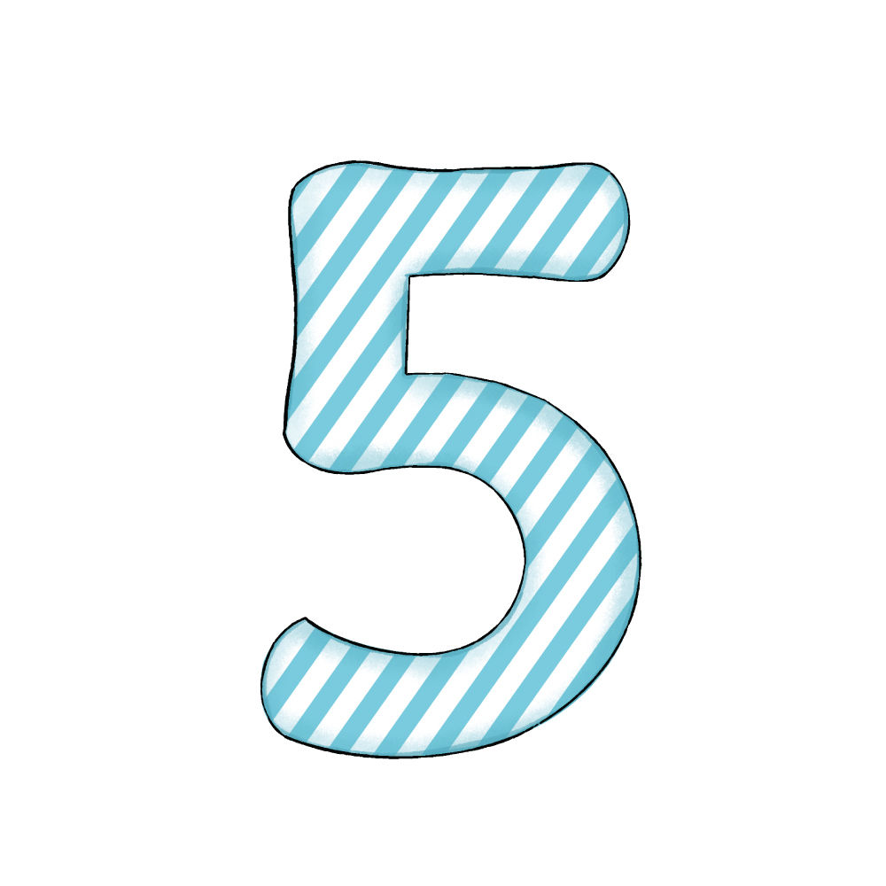 Numero 5 Blue Stripe