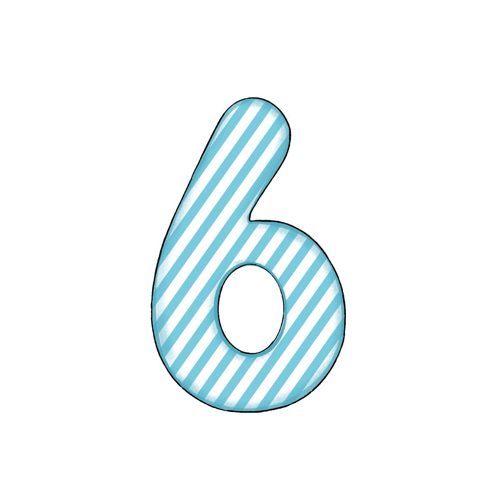 Numero 6 Blue Stripe
