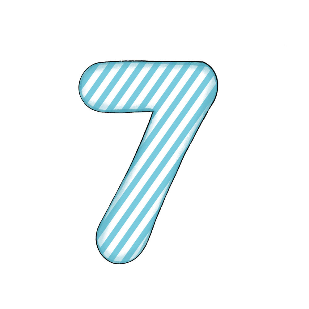 Numero 7 Blue Stripe
