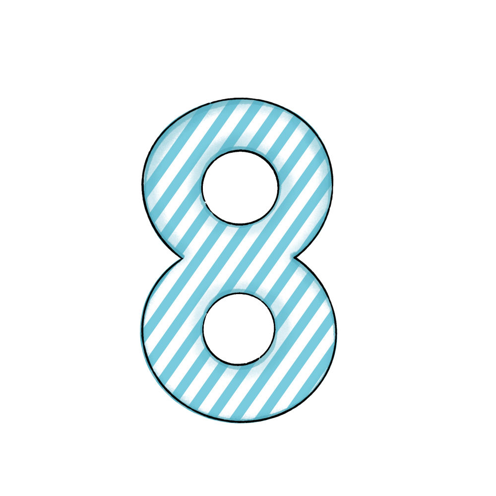 Numero 8 Blue Stripe