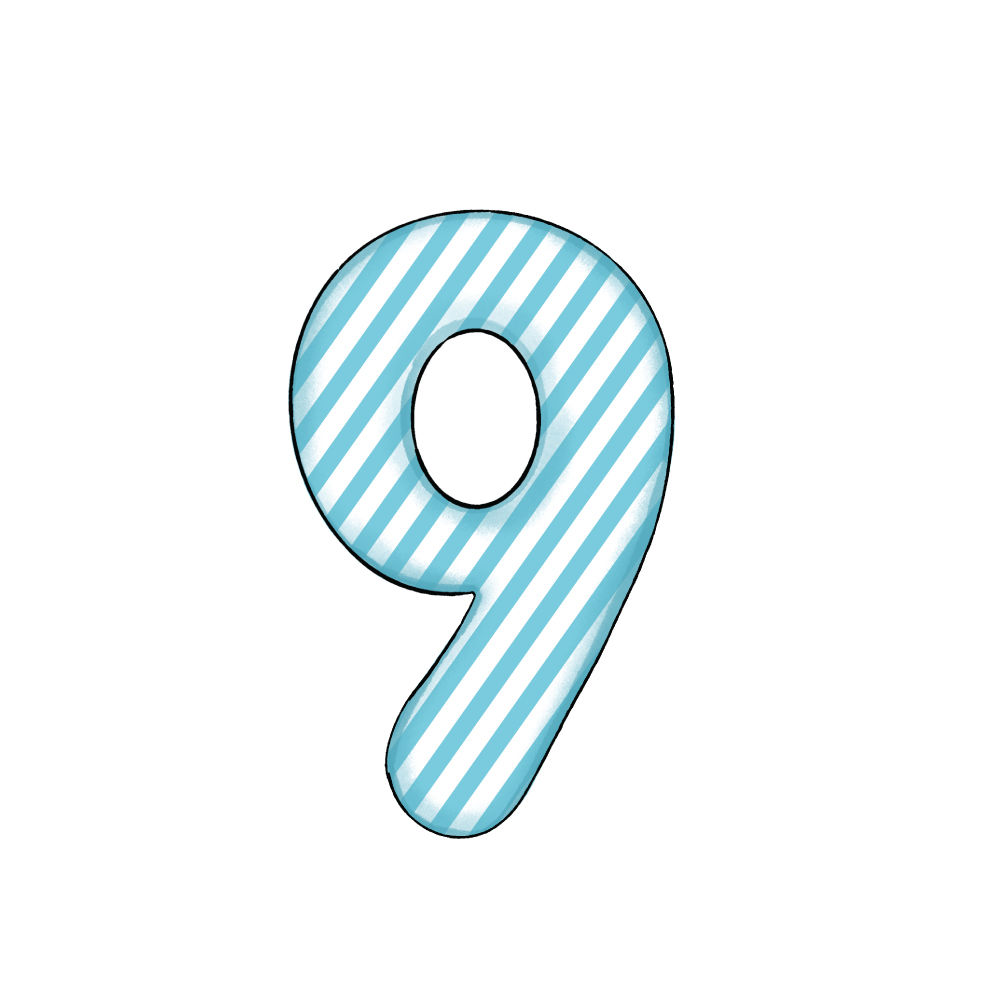 Numero 9 Blue Stripe