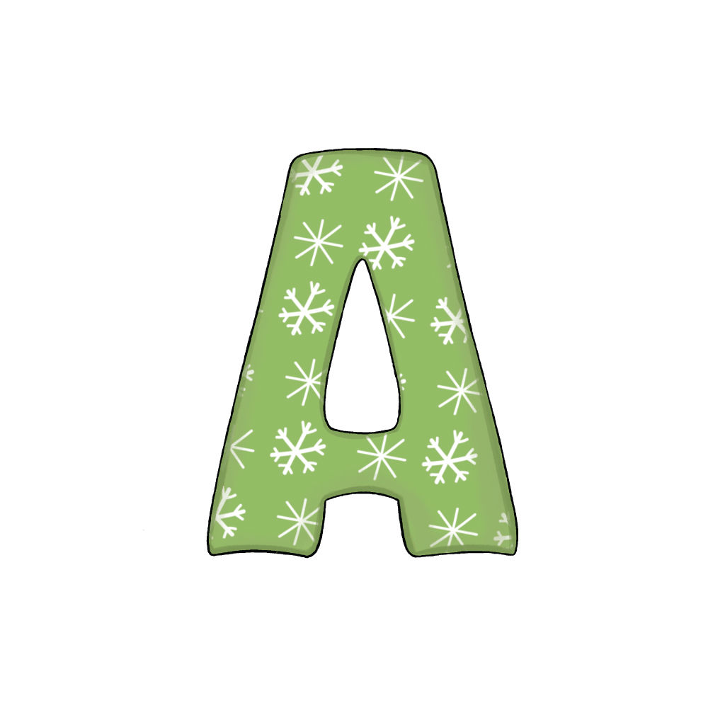 Lettera A Green Snowflake