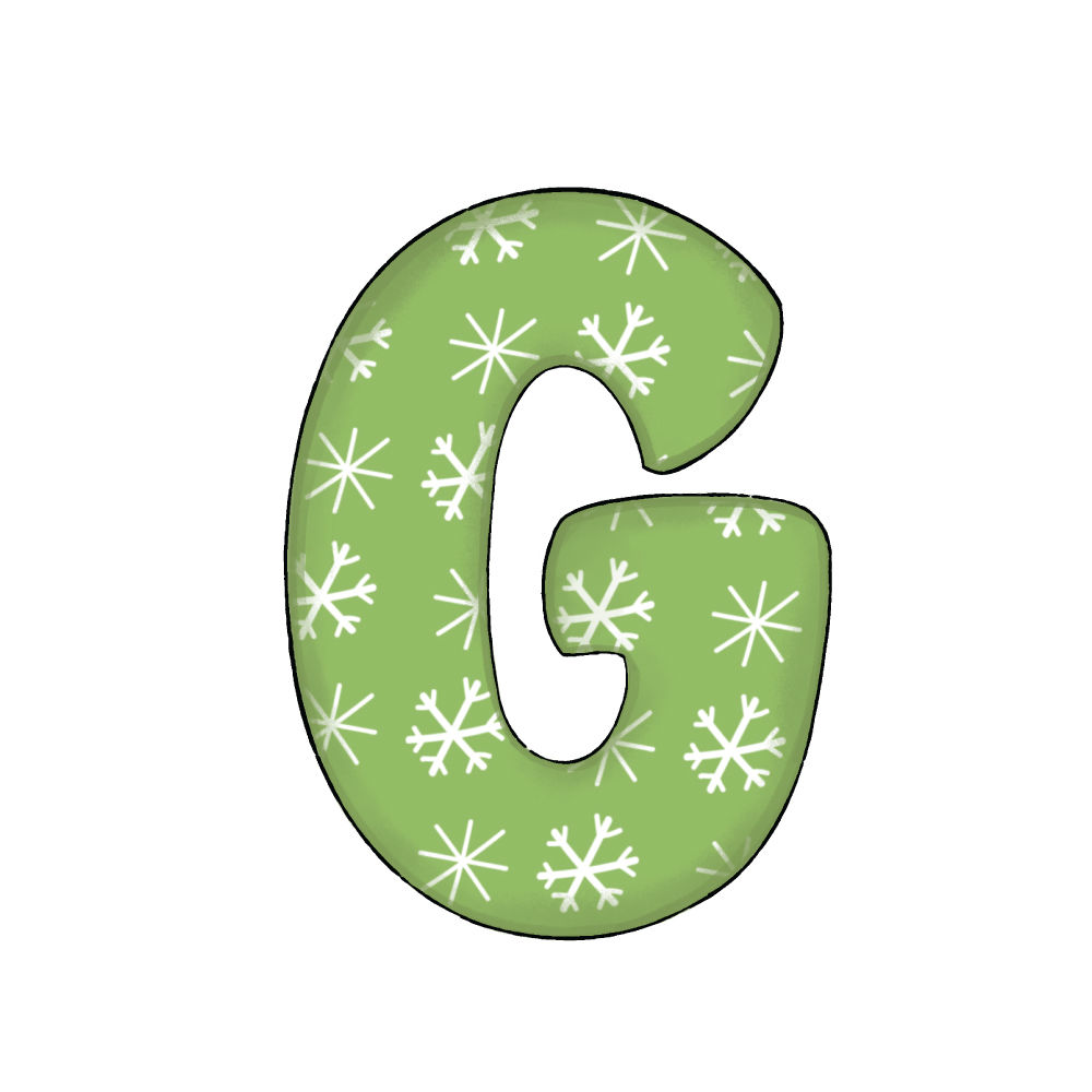 Lettera G Green Snowflake
