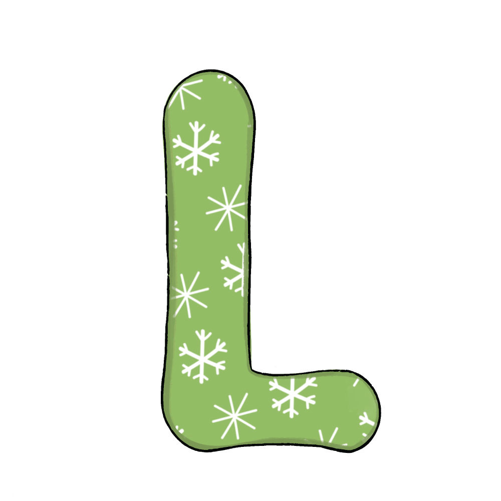 Lettera L Green Snowflake