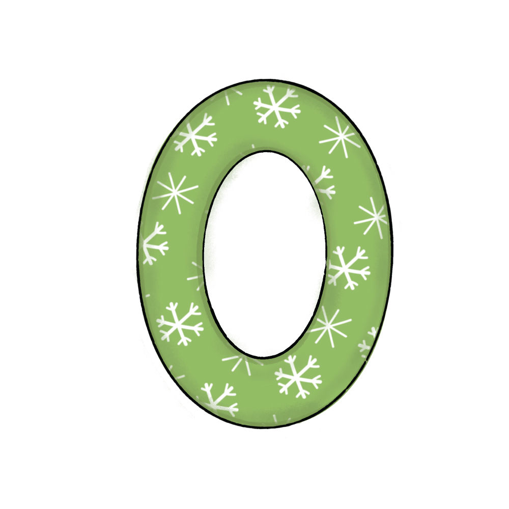 Lettera O Green Snowflake
