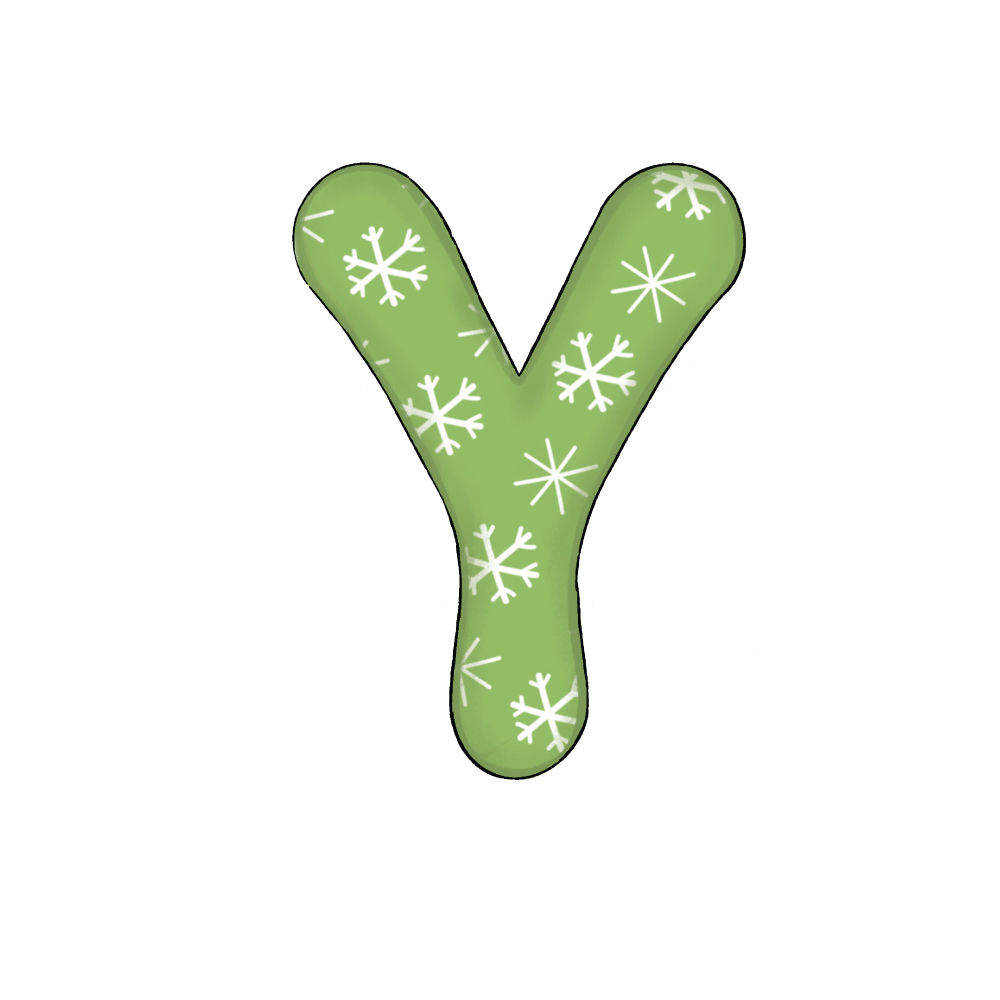 Lettera Y Green Snowflake