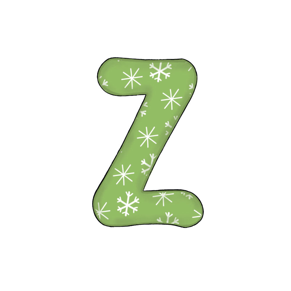 Lettera Z Green Snowflake