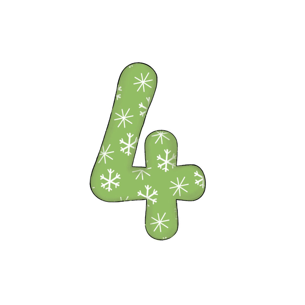 Numero 4 Effetto Green Snowflake