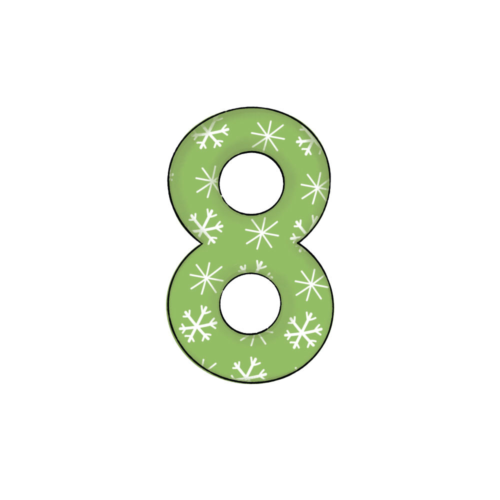 Numero 8 Effetto Green Snowflake