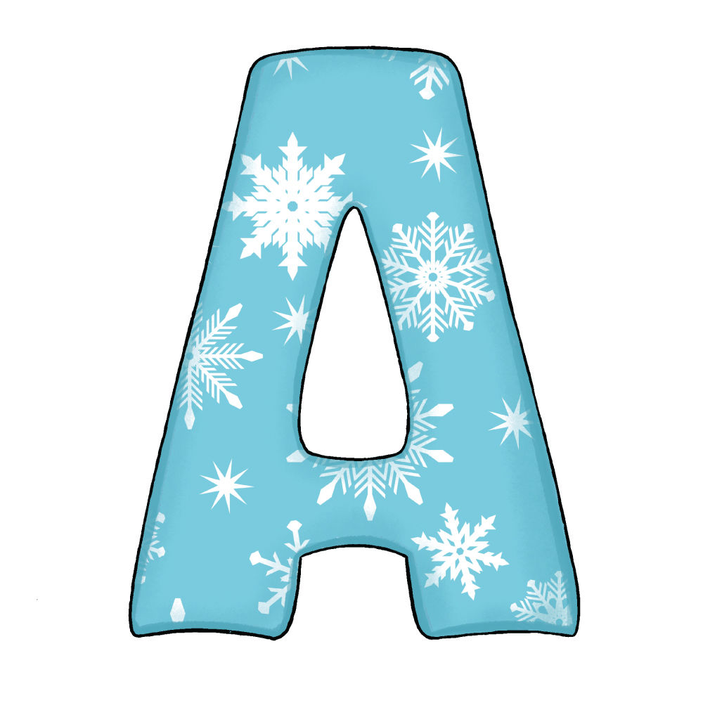 Lettera A Effetto Green Snowflake