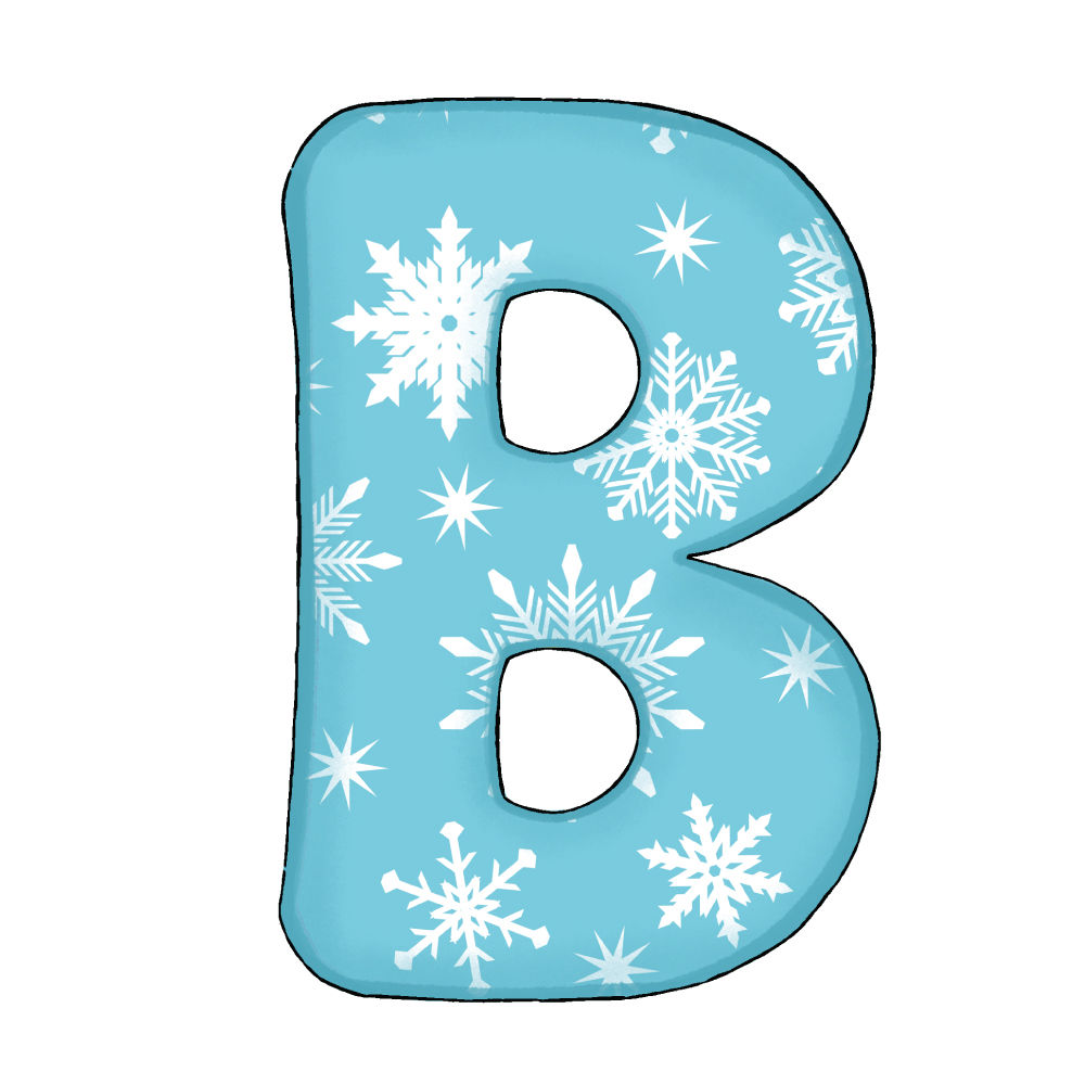Lettera B Effetto Green Snowflake