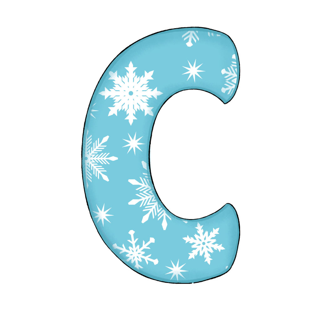 Lettera C Effetto Green Snowflake