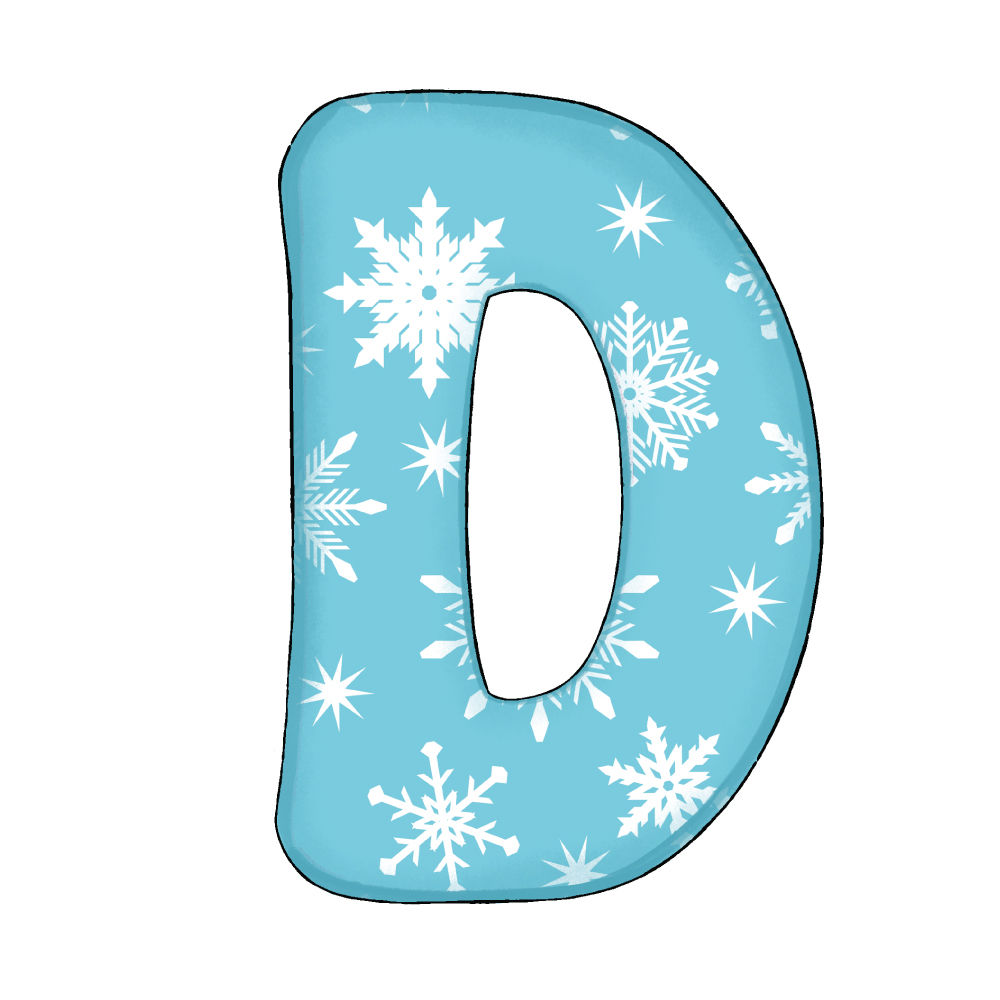 Lettera D Effetto Green Snowflake