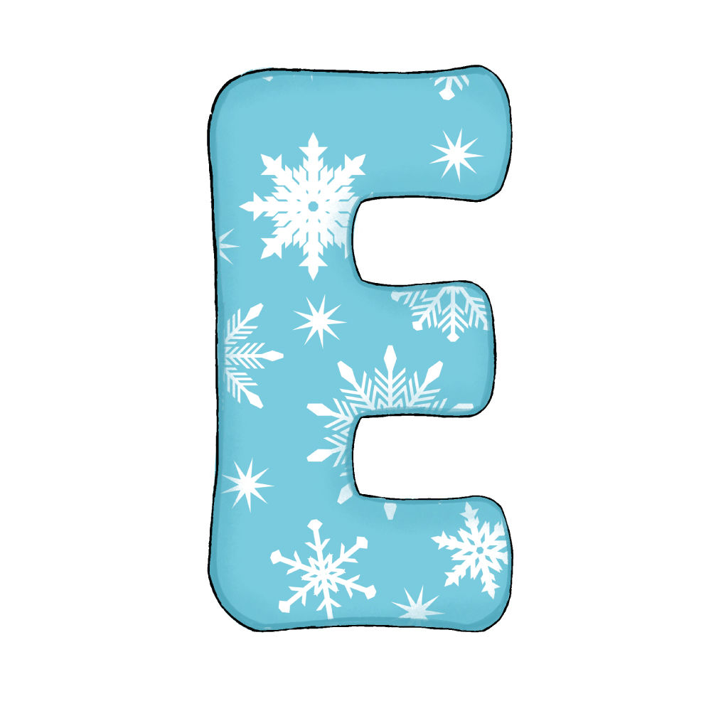 Lettera E Effetto Green Snowflake