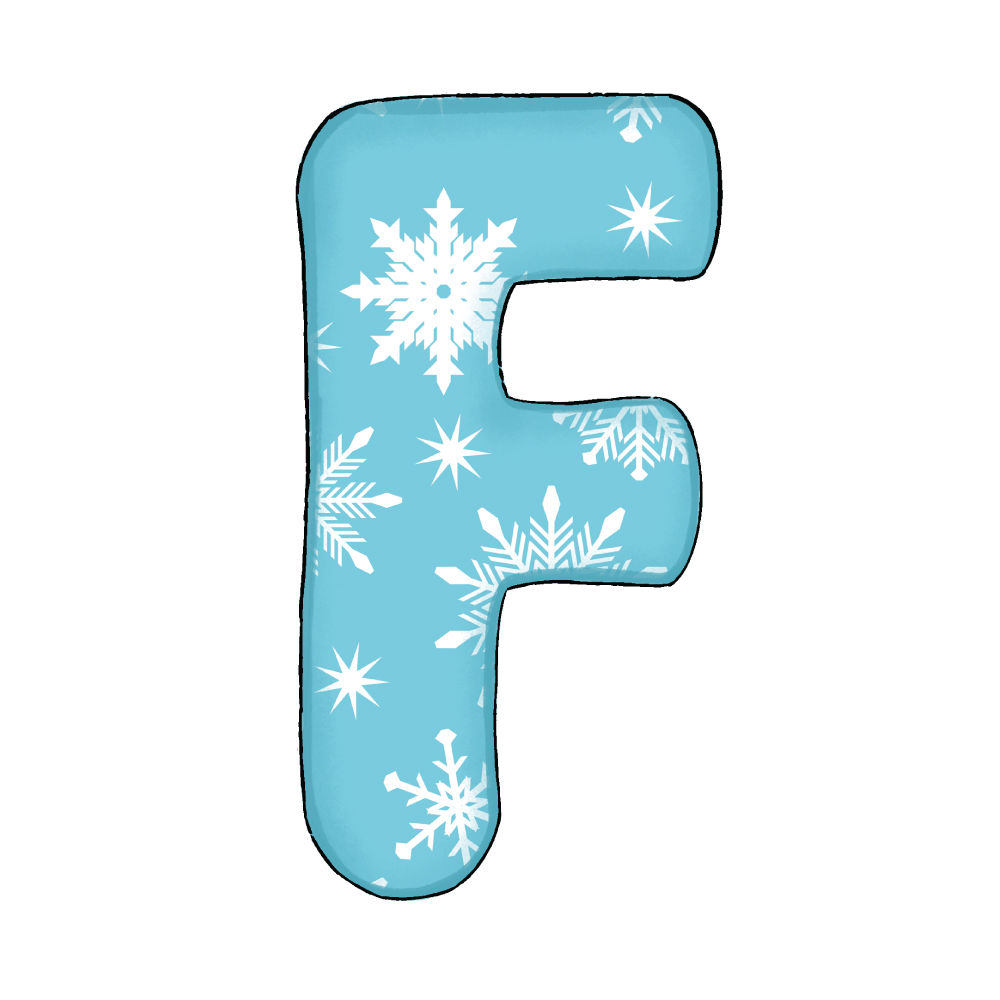Lettera F Effetto Green Snowflake