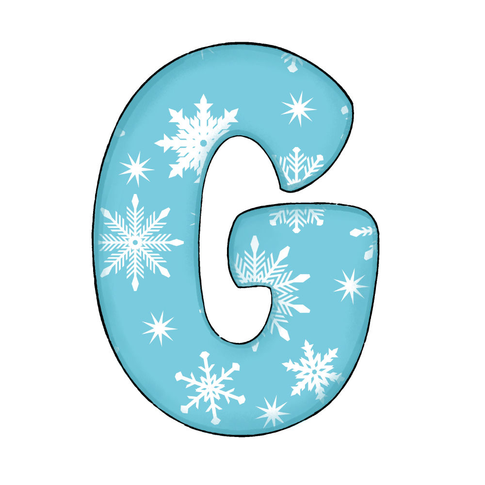 Lettera G Effetto Green Snowflake