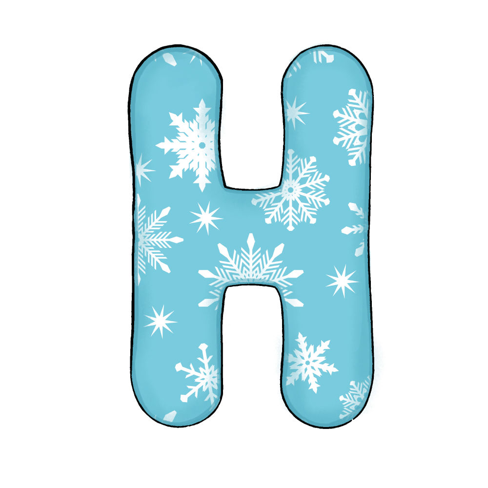 Lettera H Effetto Green Snowflake