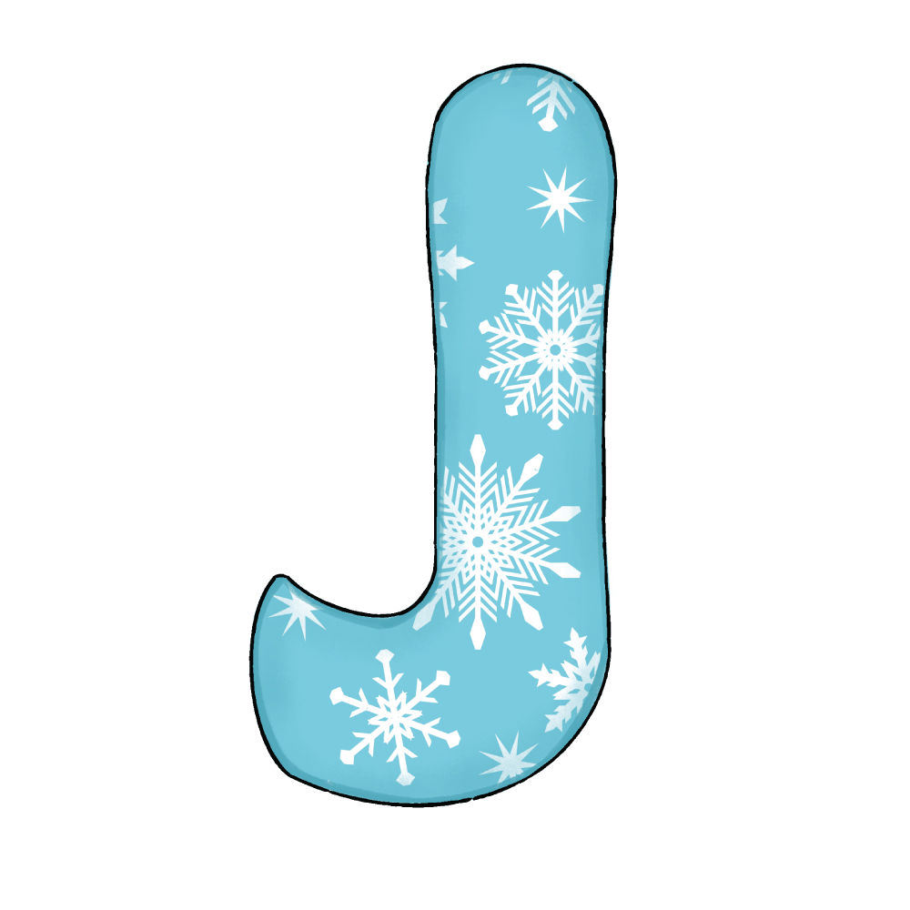 Lettera J Effetto Green Snowflake