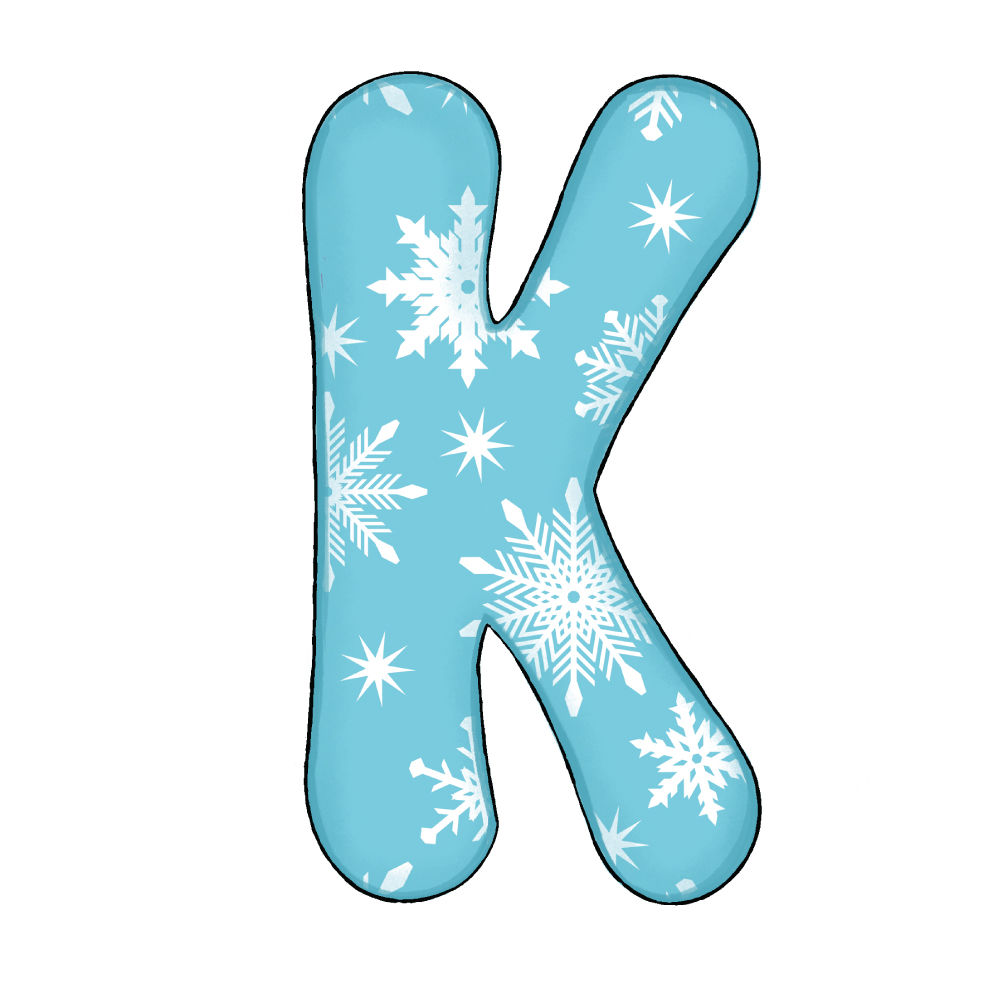 Lettera K Effetto Green Snowflake