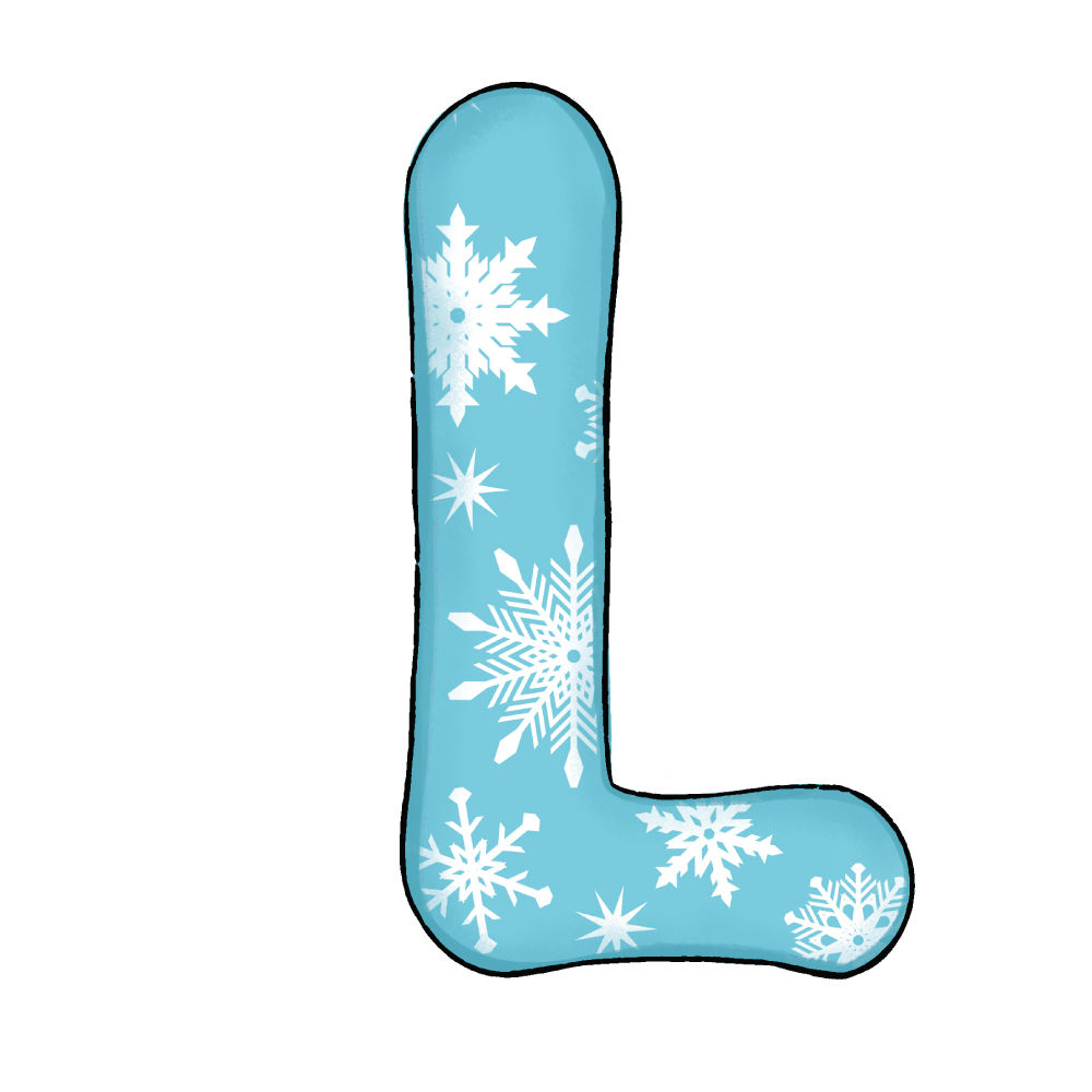 Lettera L Effetto Green Snowflake