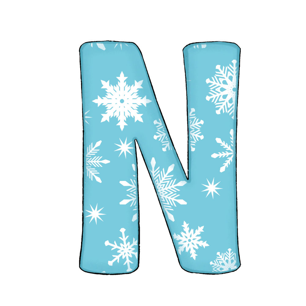 Lettera N Effetto Green Snowflake
