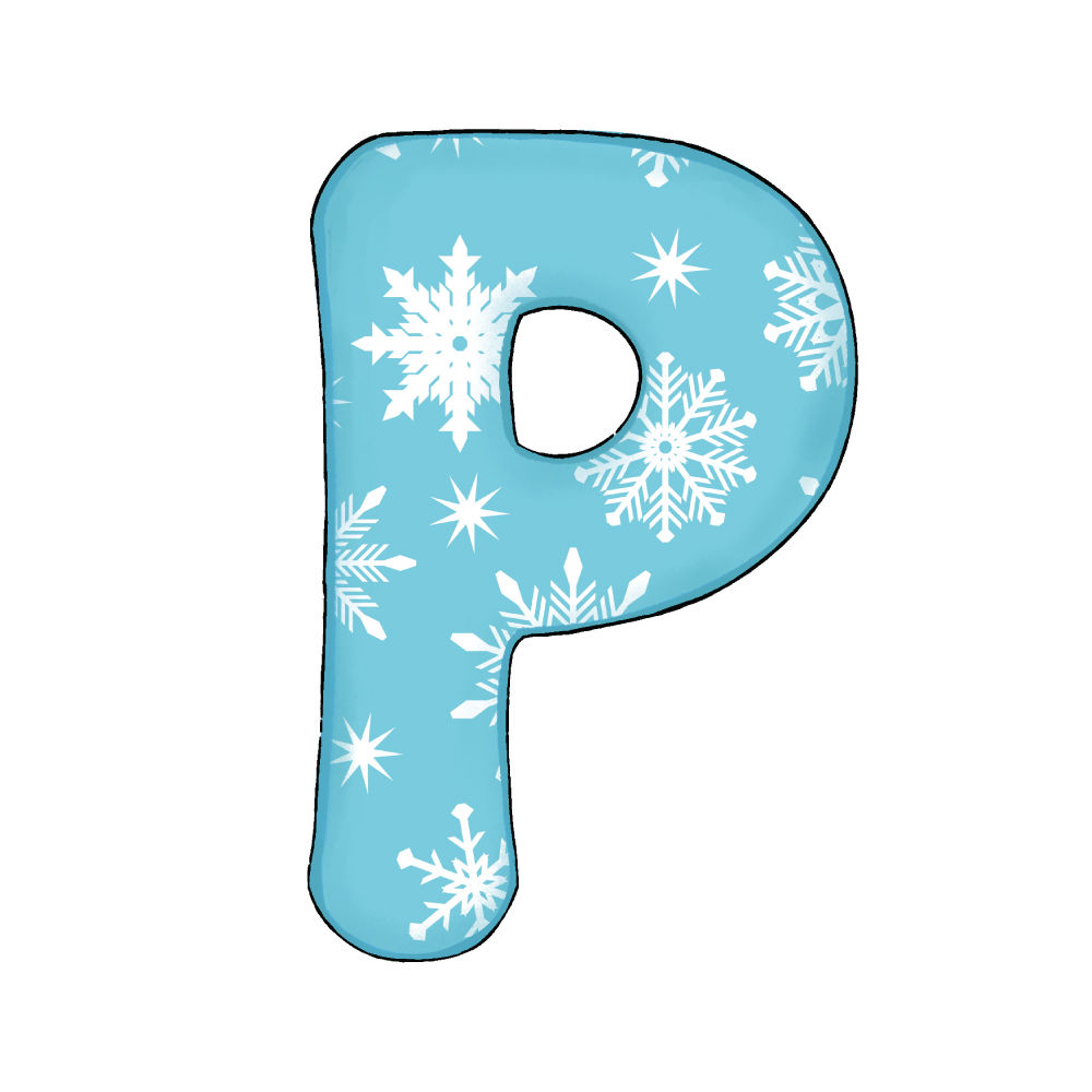 Lettera P Effetto Green Snowflake