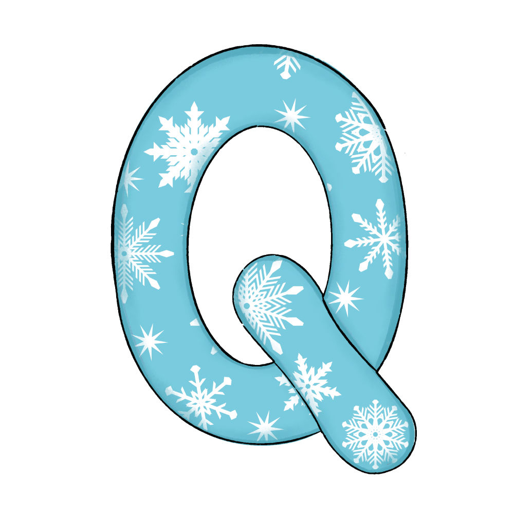 Lettera Q Effetto Green Snowflake