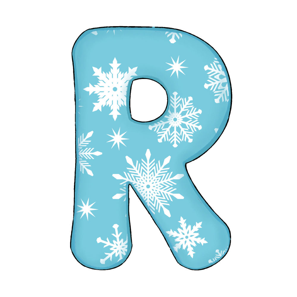 Lettera R Effetto Green Snowflake