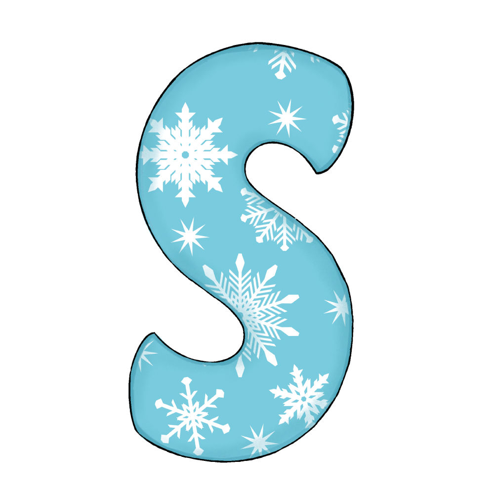 Lettera S Effetto Green Snowflake