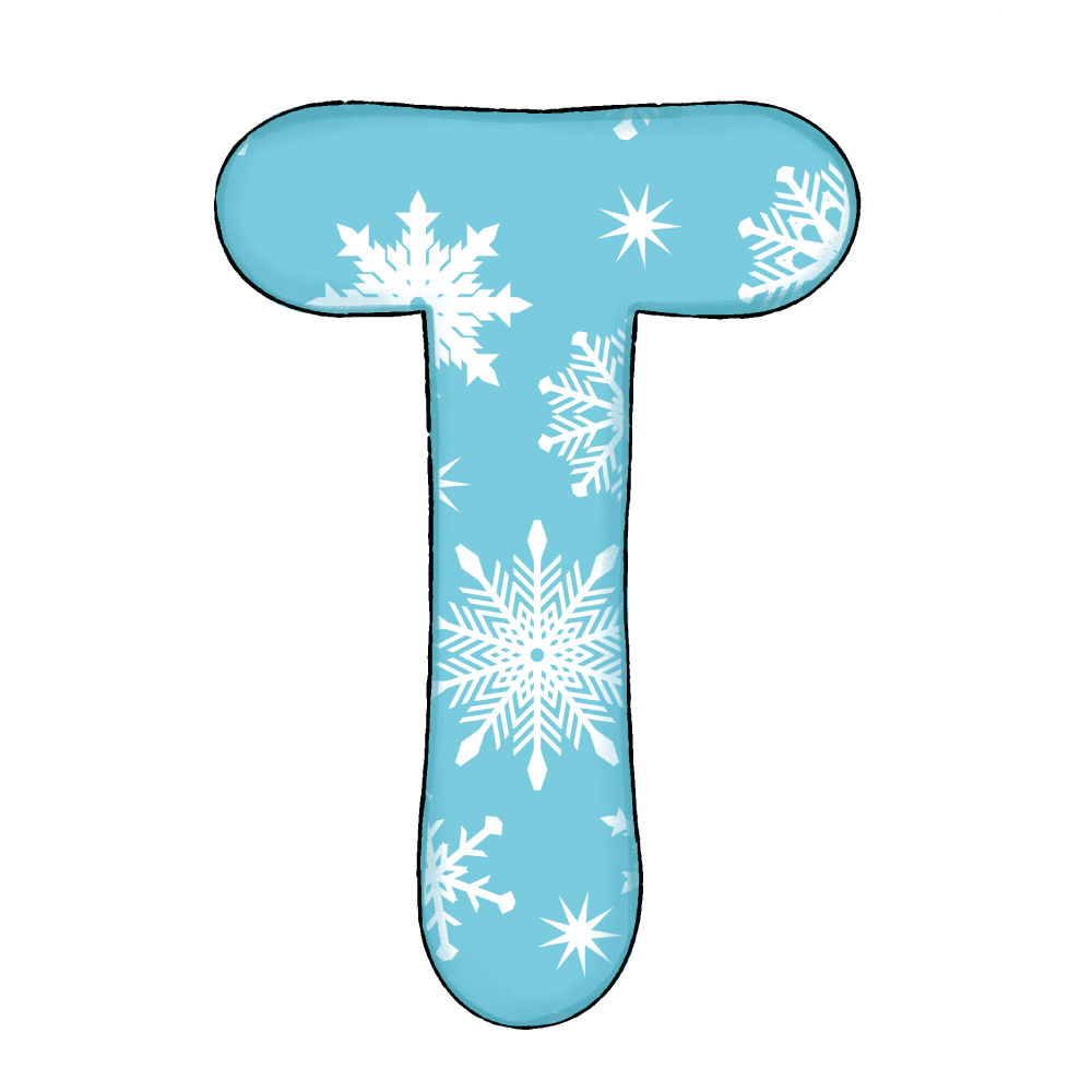 Lettera T Effetto Green Snowflake