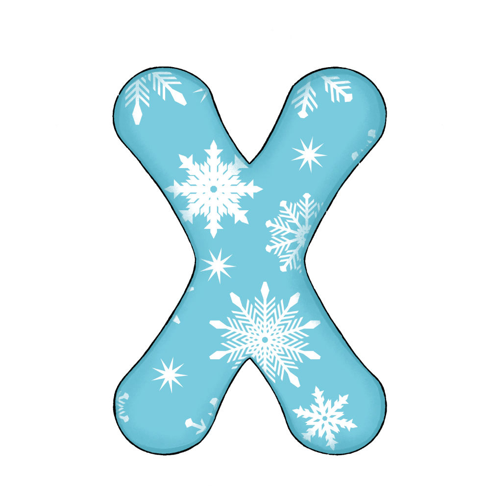 Lettera X Effetto Green Snowflake