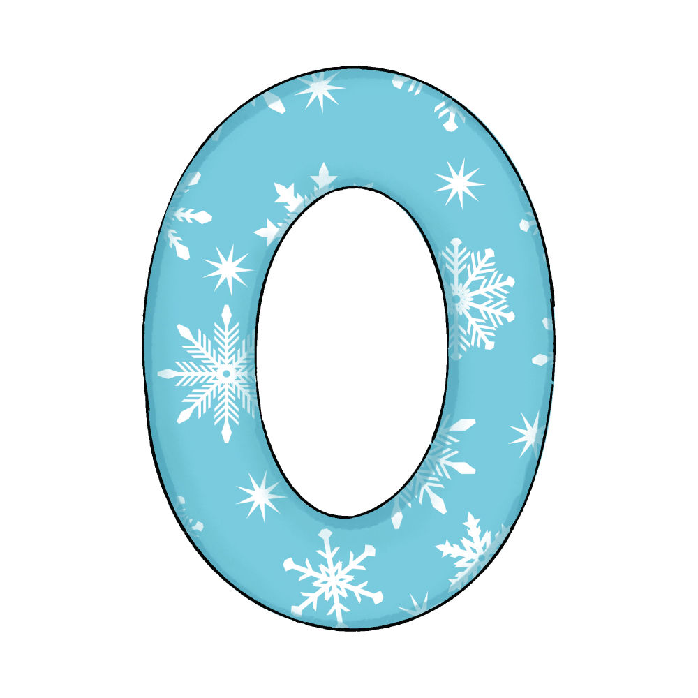 Numero 0 Effetto Blue Snowflake