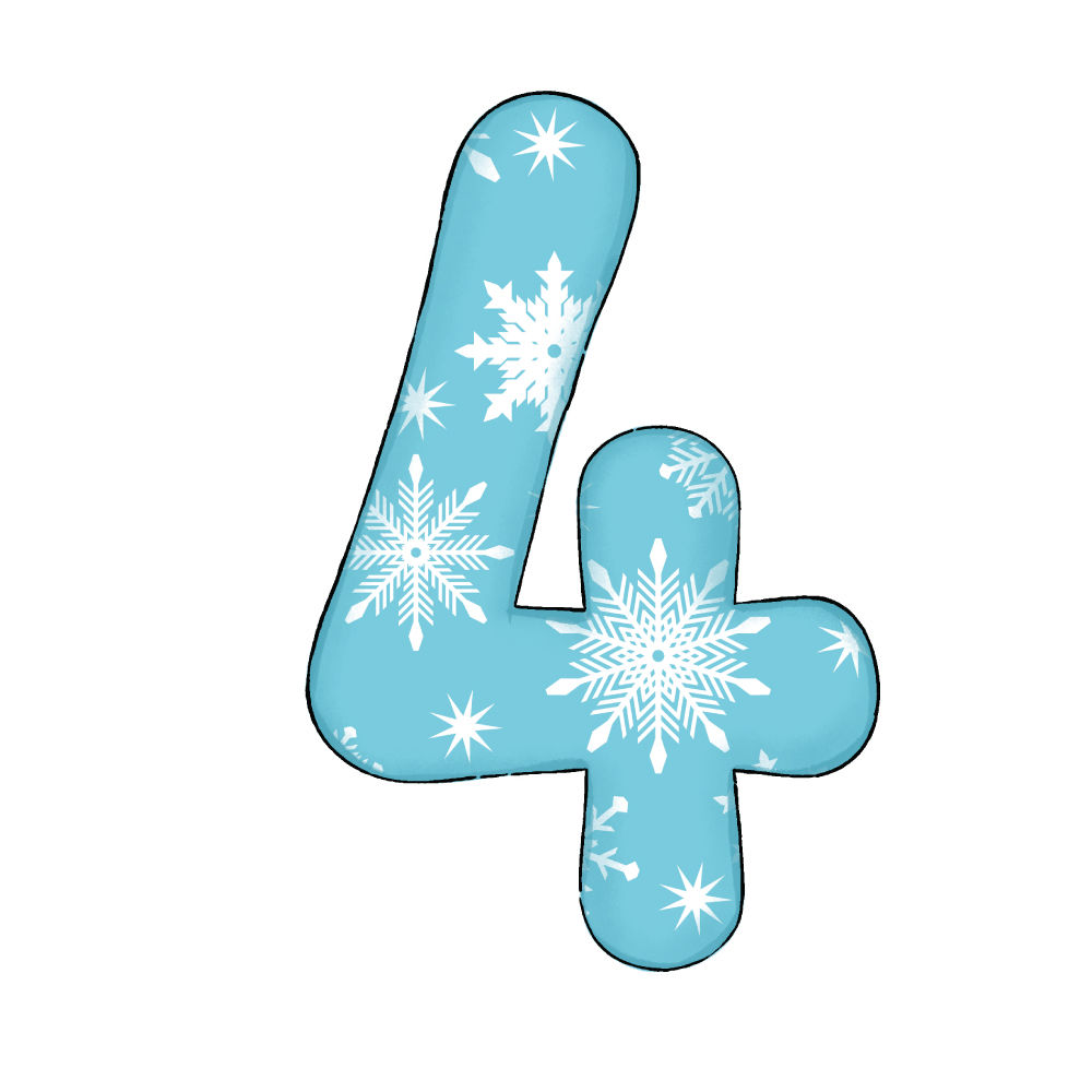 Numero 4 Effetto Blue Snowflake
