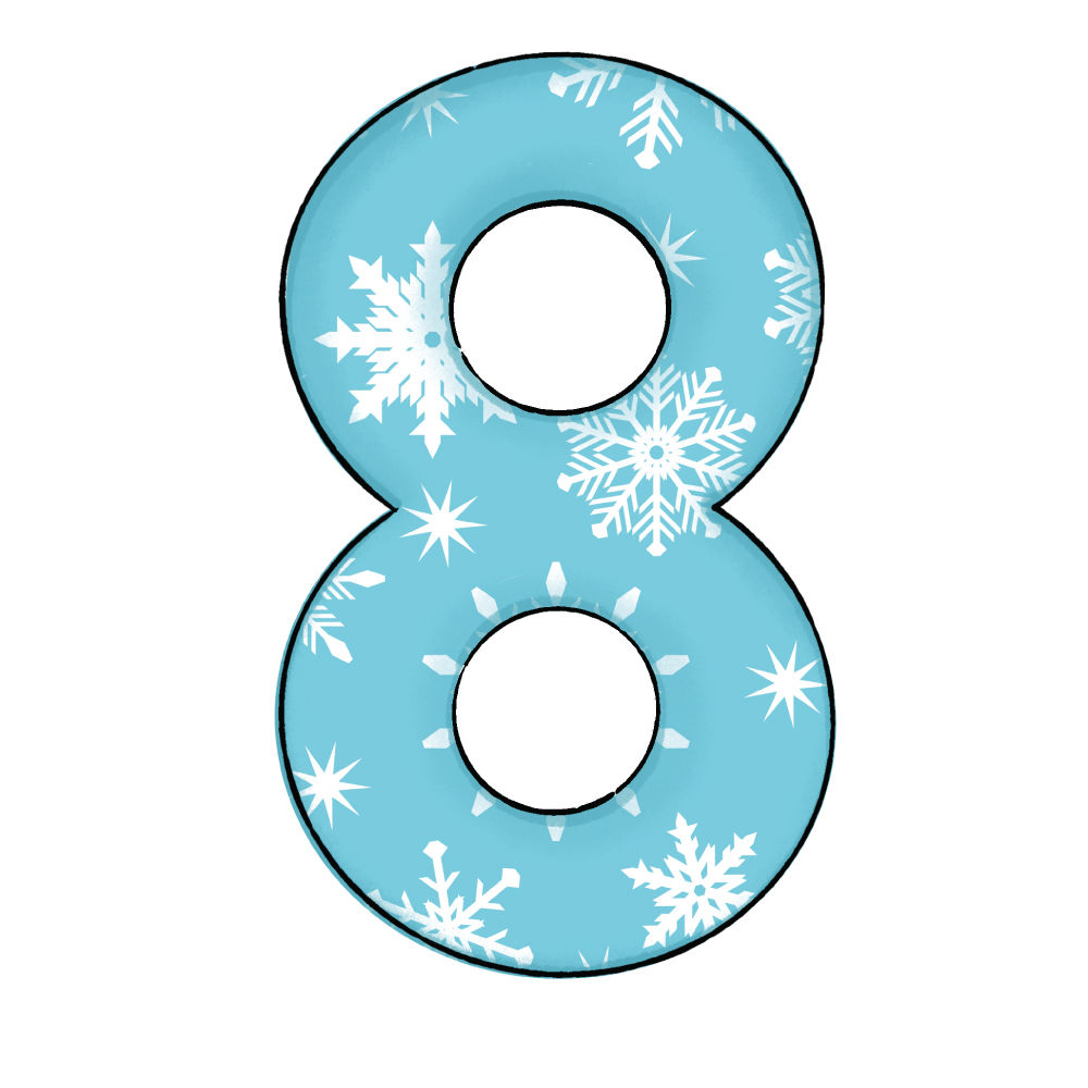 Numero 8 Effetto Blue Snowflake