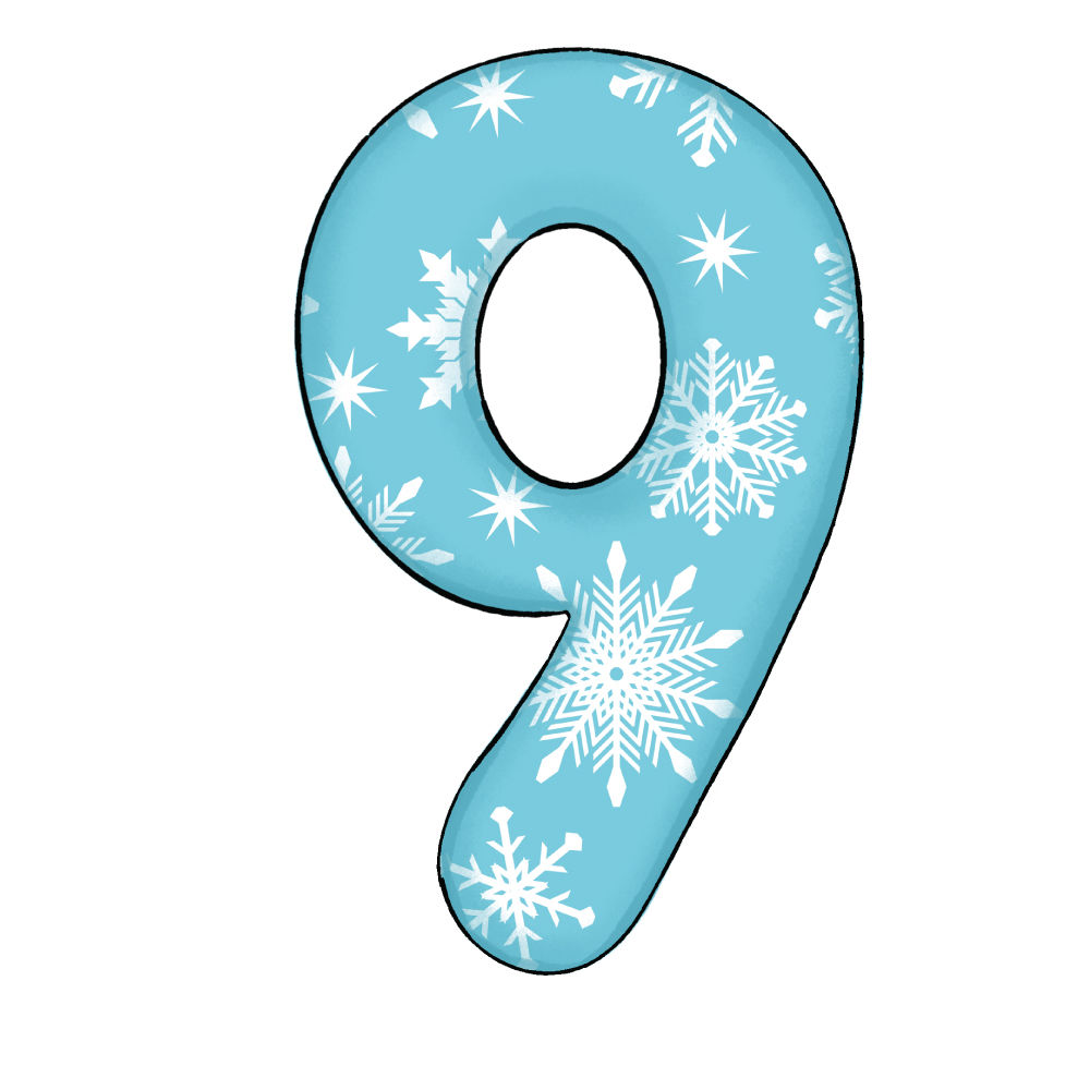 Numero 9 Effetto Blue Snowflake