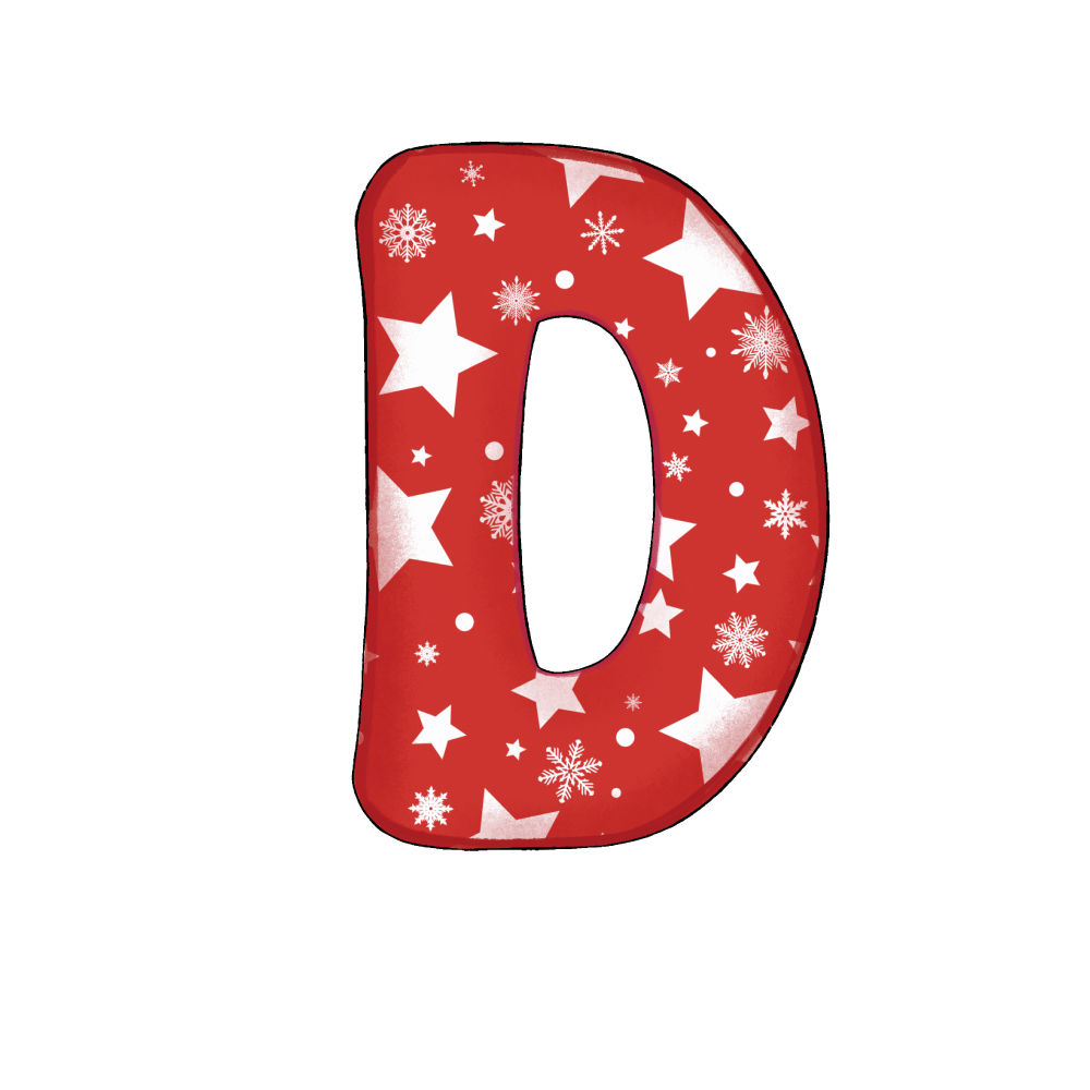 Lettera D Effetto Red Star