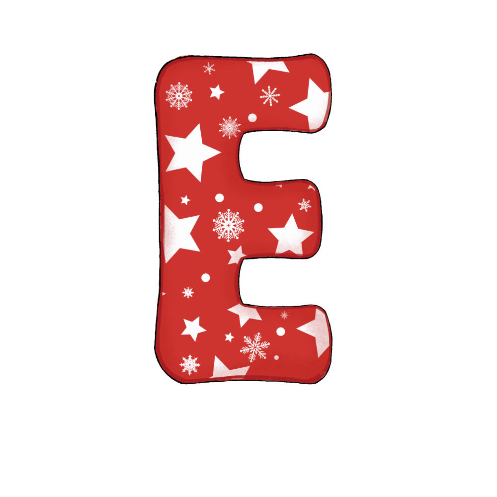 Lettera E Effetto Red Star